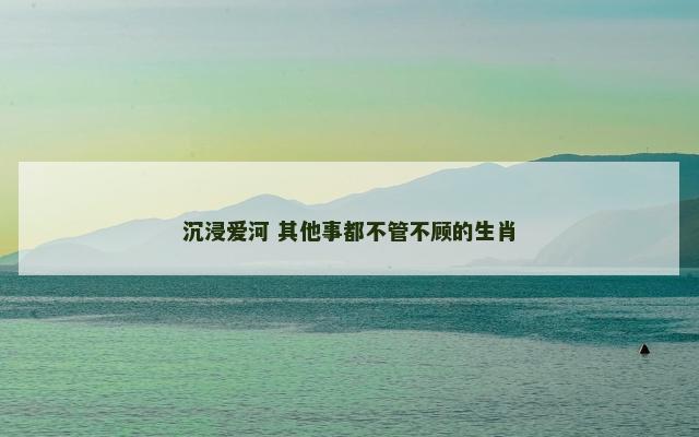 沉浸爱河 其他事都不管不顾的生肖