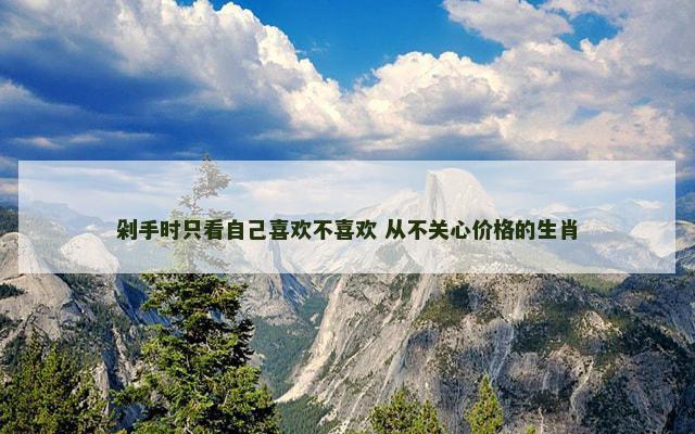 剁手时只看自己喜欢不喜欢 从不关心价格的生肖
