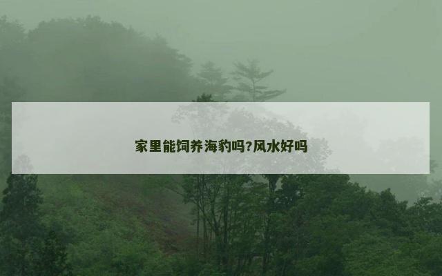 家里能饲养海豹吗?风水好吗