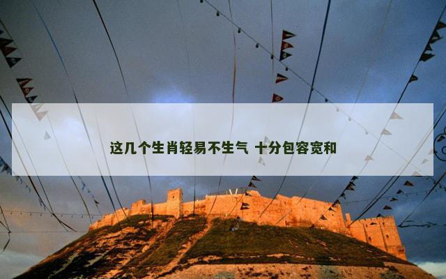 这几个生肖轻易不生气 十分包容宽和