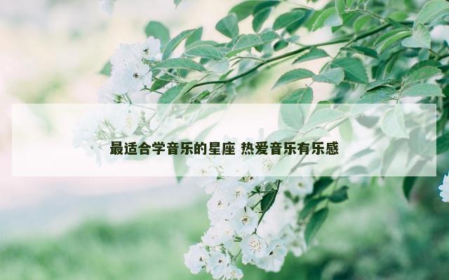 最适合学音乐的星座 热爱音乐有乐感