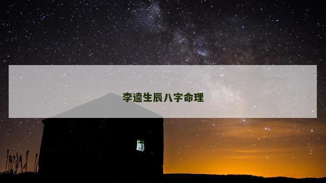 李逵生辰八字命理