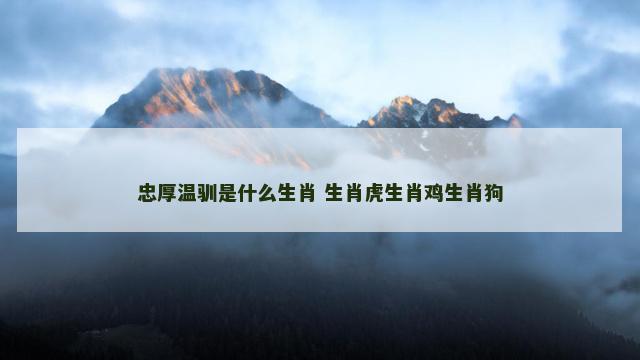 忠厚温驯是什么生肖 生肖虎生肖鸡生肖狗