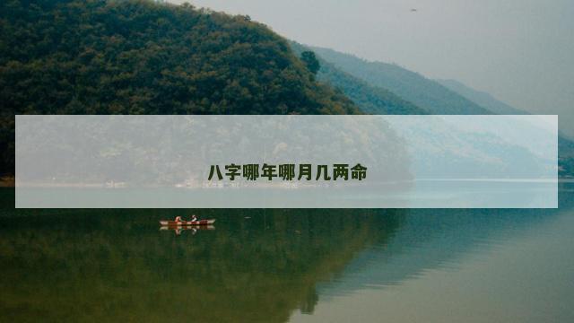 八字哪年哪月几两命