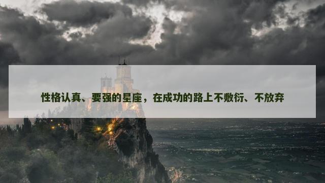 性格认真、要强的星座，在成功的路上不敷衍、不放弃