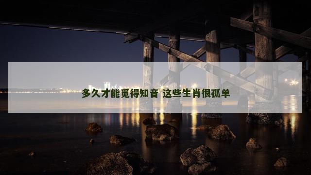 多久才能觅得知音 这些生肖很孤单