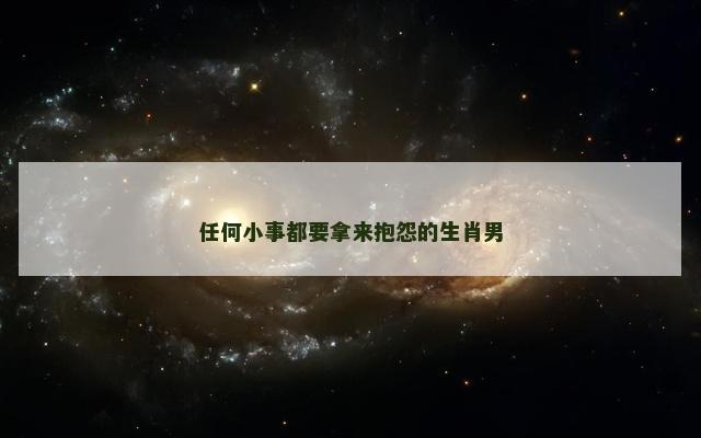任何小事都要拿来抱怨的生肖男