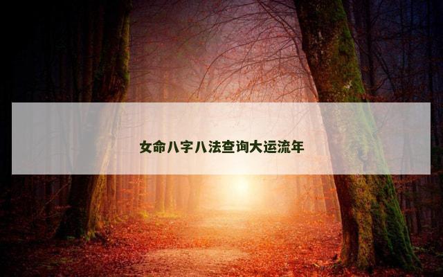 女命八字八法查询大运流年