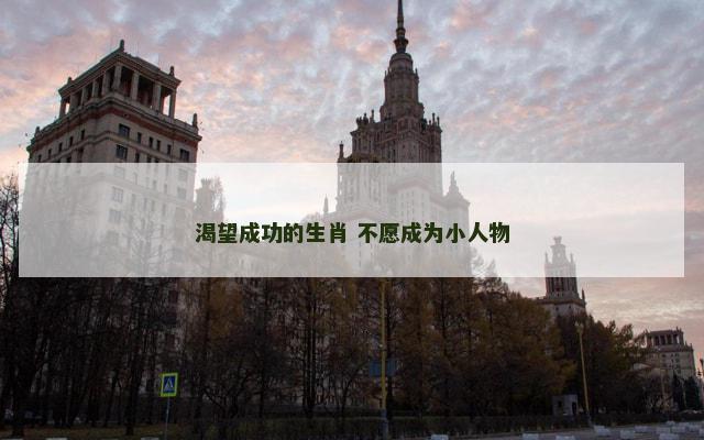 渴望成功的生肖 不愿成为小人物