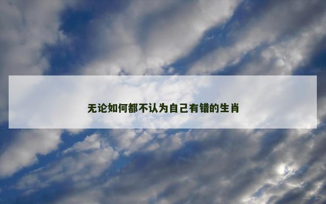 无论如何都不认为自己有错的生肖