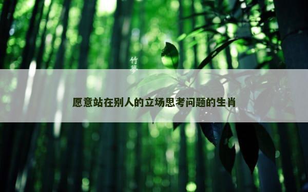 愿意站在别人的立场思考问题的生肖
