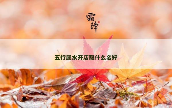 五行属水开店取什么名好