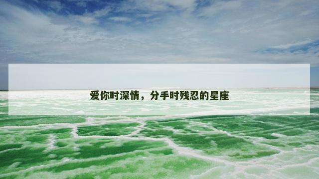 爱你时深情，分手时残忍的星座