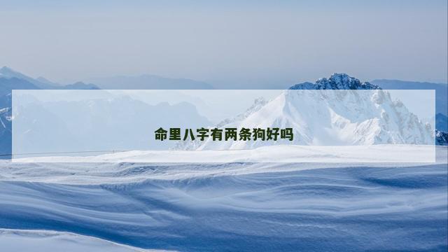 命里八字有两条狗好吗