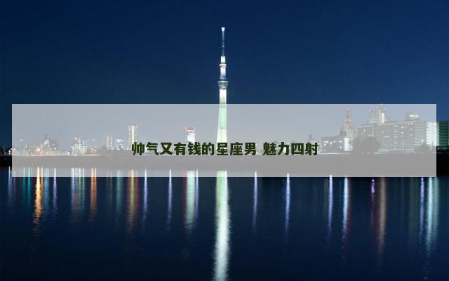 帅气又有钱的星座男 魅力四射