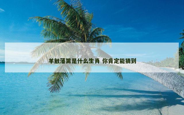 羊触藩篱是什么生肖 你肯定能猜到