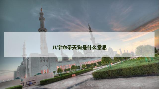 八字命带天狗是什么意思