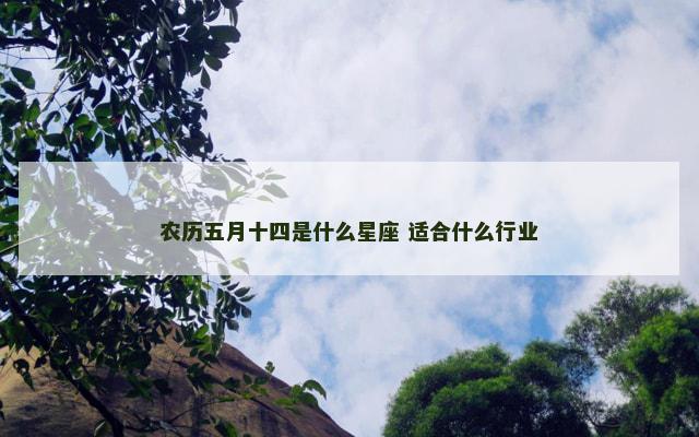 农历五月十四是什么星座 适合什么行业