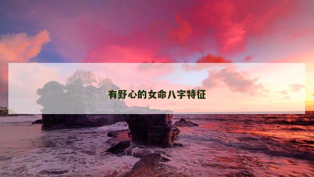 有野心的女命八字特征