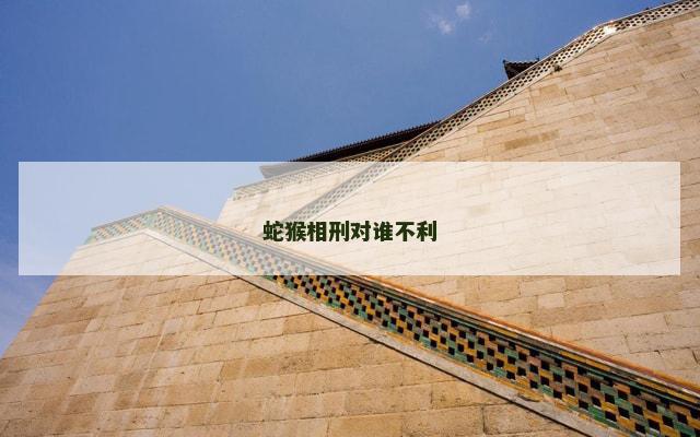 蛇猴相刑对谁不利