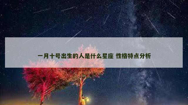 一月十号出生的人是什么星座 性格特点分析