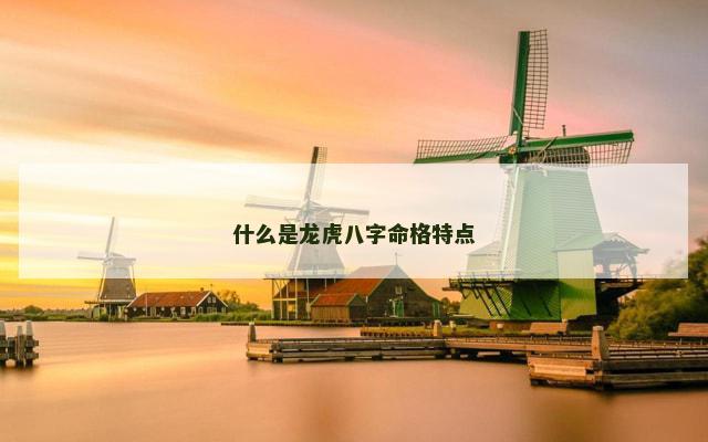 什么是龙虎八字命格特点