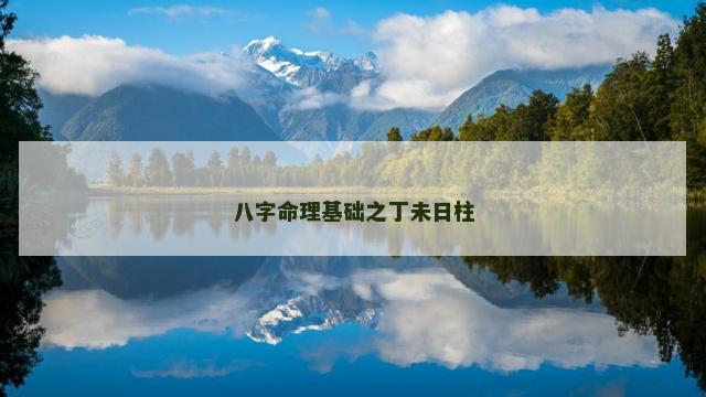 八字命理基础之丁未日柱