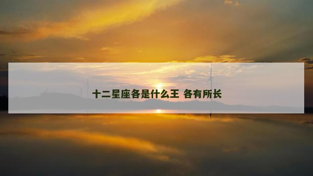 十二星座各是什么王 各有所长