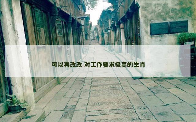 可以再改改 对工作要求极高的生肖