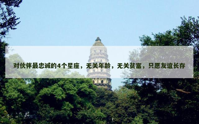 对伙伴最忠诚的4个星座，无关年龄，无关贫富，只愿友谊长存