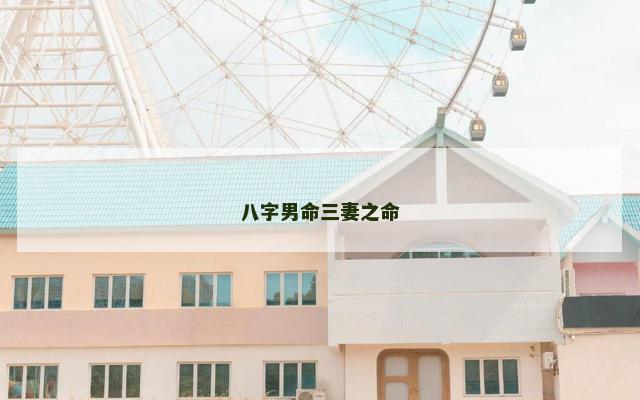八字男命三妻之命