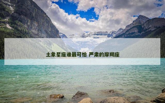 土象星座谁最可怕 严肃的摩羯座