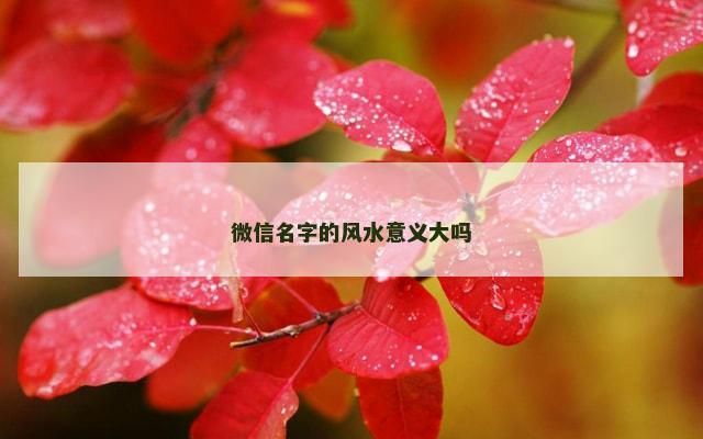 微信名字的风水意义大吗