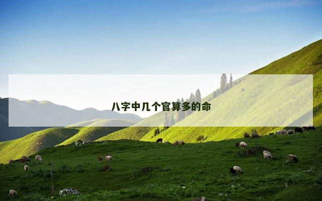 八字中几个官算多的命