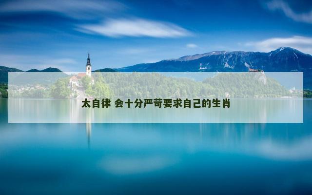 太自律 会十分严苛要求自己的生肖
