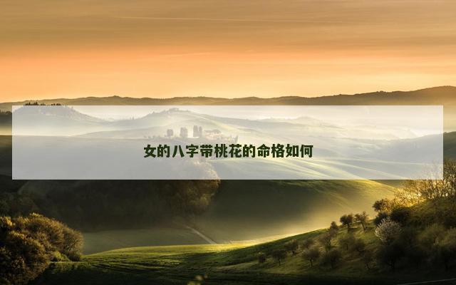 女的八字带桃花的命格如何