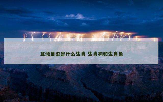 耳濡目染是什么生肖 生肖狗和生肖兔
