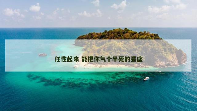 任性起来 能把你气个半死的星座