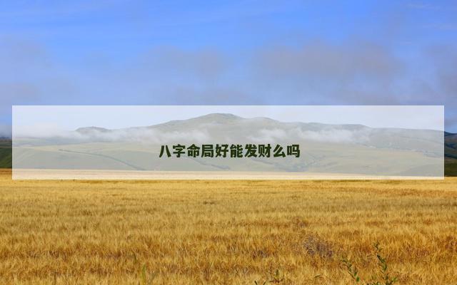 八字命局好能发财么吗