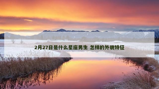 2月27日是什么星座男生 怎样的外貌特征
