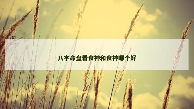 八字命盘看食神和食神哪个好