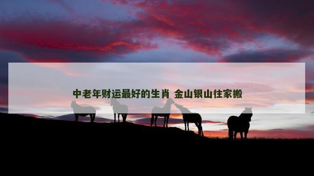 中老年财运最好的生肖 金山银山往家搬