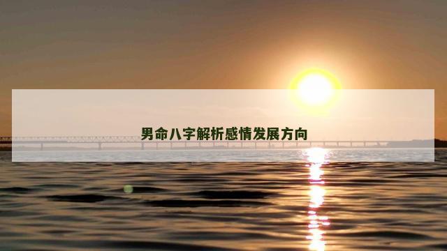 男命八字解析感情发展方向