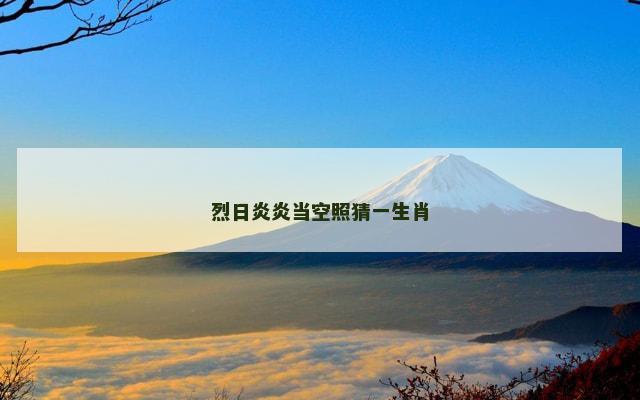 烈日炎炎当空照猜一生肖