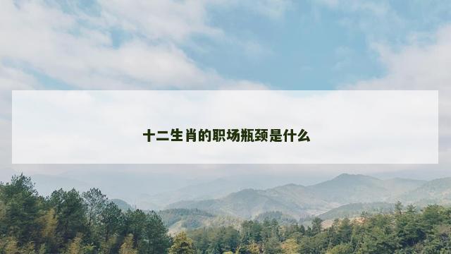 十二生肖的职场瓶颈是什么