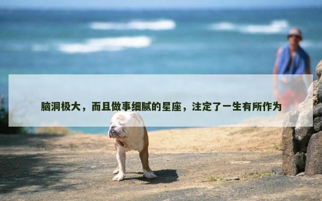 脑洞极大，而且做事细腻的星座，注定了一生有所作为