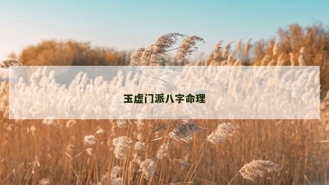 玉虚门派八字命理