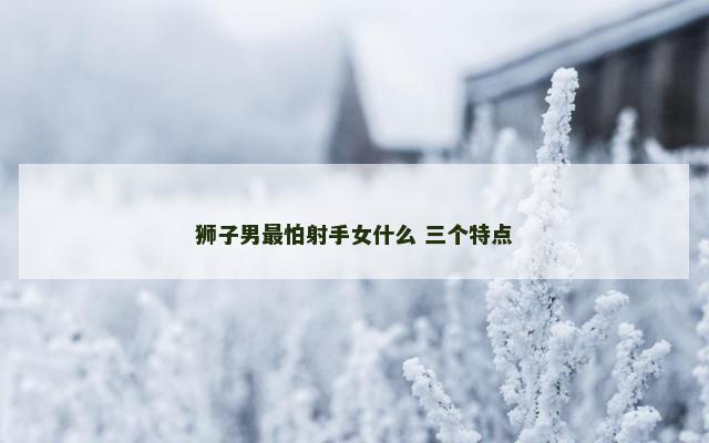 狮子男最怕射手女什么 三个特点