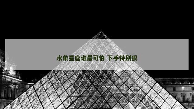 水象星座谁最可怕 下手特别狠