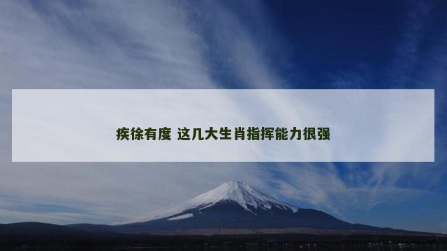 疾徐有度 这几大生肖指挥能力很强